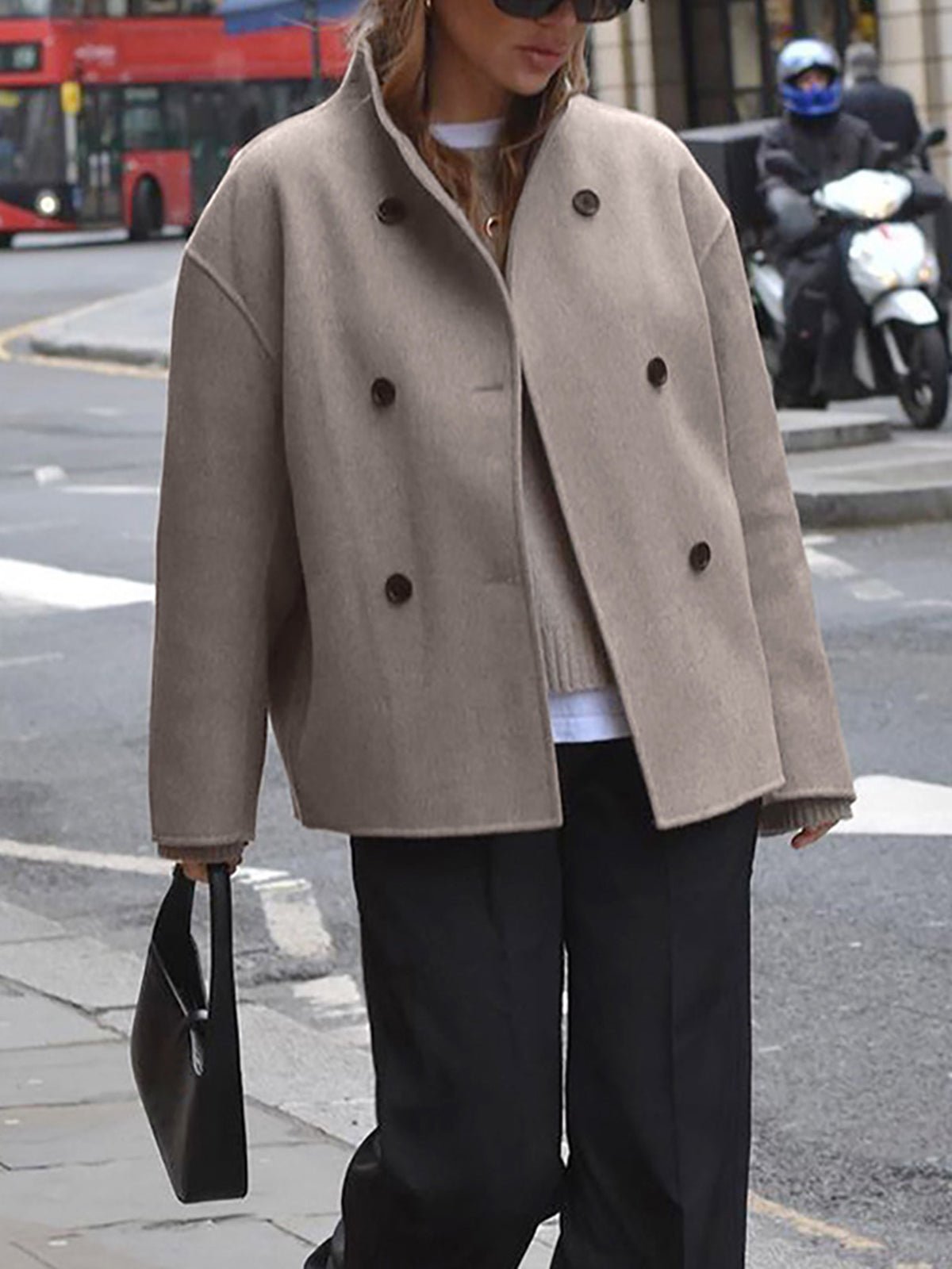 Women's Cropped Wool Coat