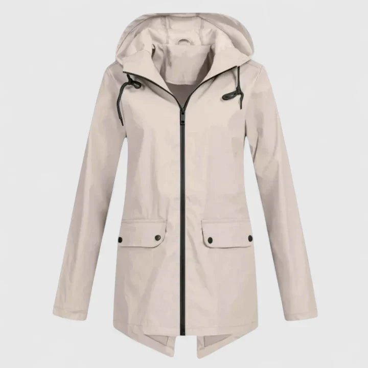 Women's Hooded Rain Jacket - Apricot
