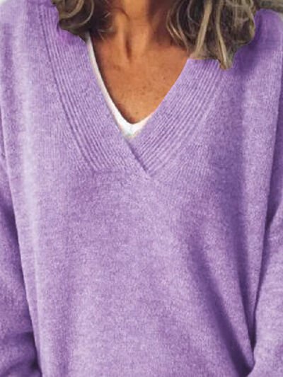 Women's Oversized V-Neck Sweater