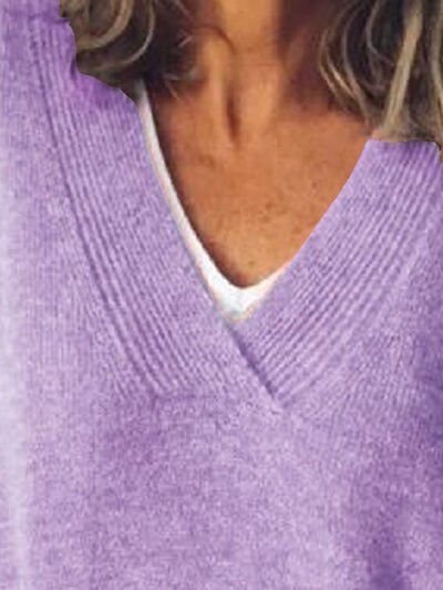 Women's Oversized V-Neck Sweater