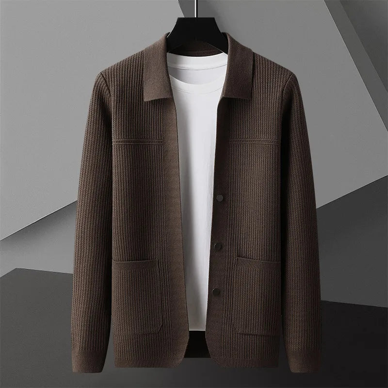 Ethan Men's Ribbed Wool Cardigan 1