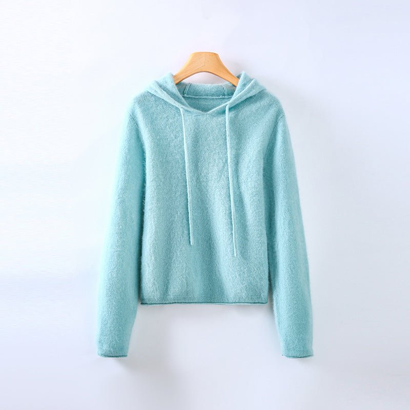 Women's Brushed Cropped Hoodie - Light Green