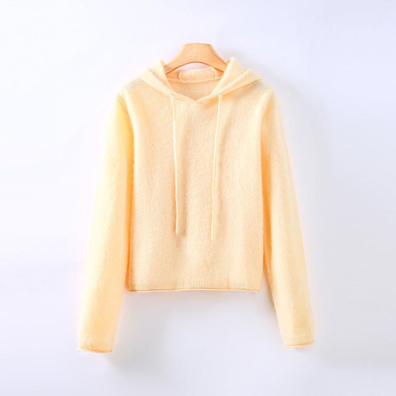 Women's Brushed Cropped Hoodie - Yellow