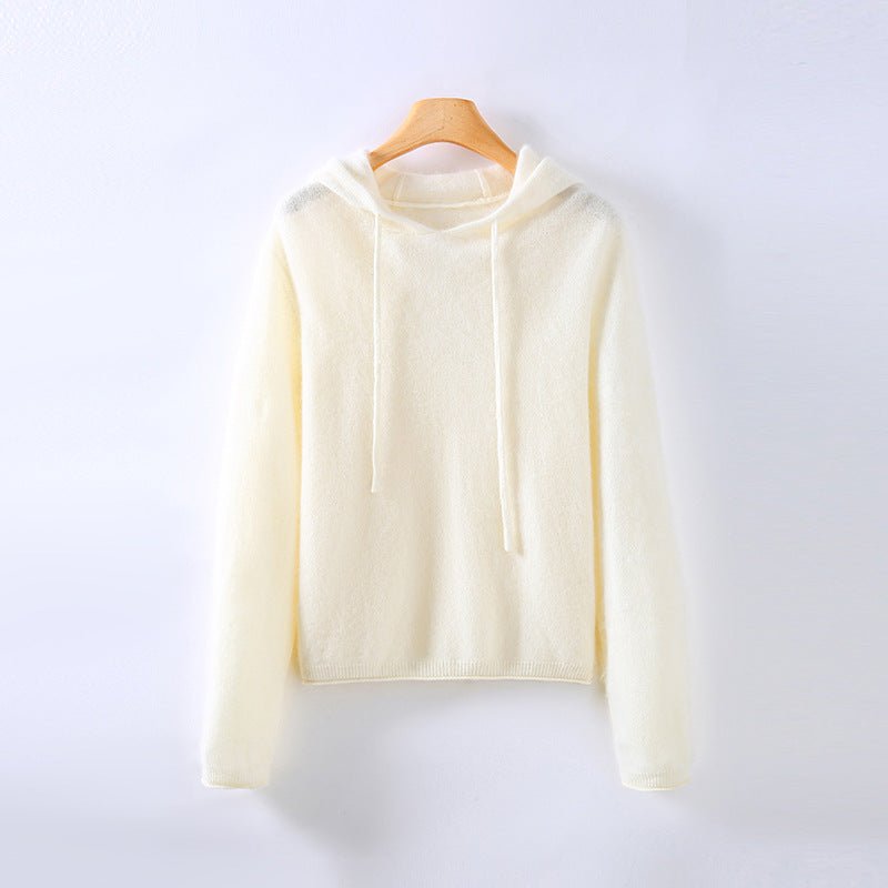 Women's Brushed Cropped Hoodie - White