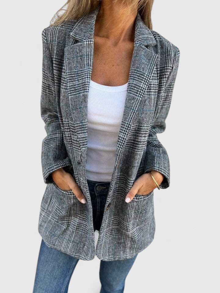 Women's Oversized Plaid Blazer