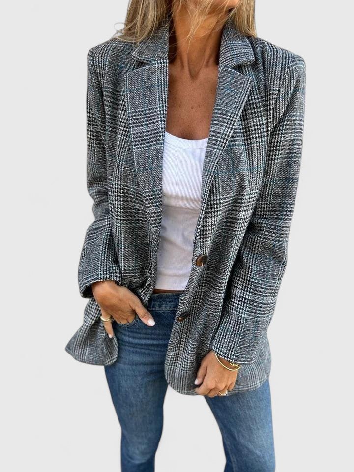 Women's Oversized Plaid Blazer