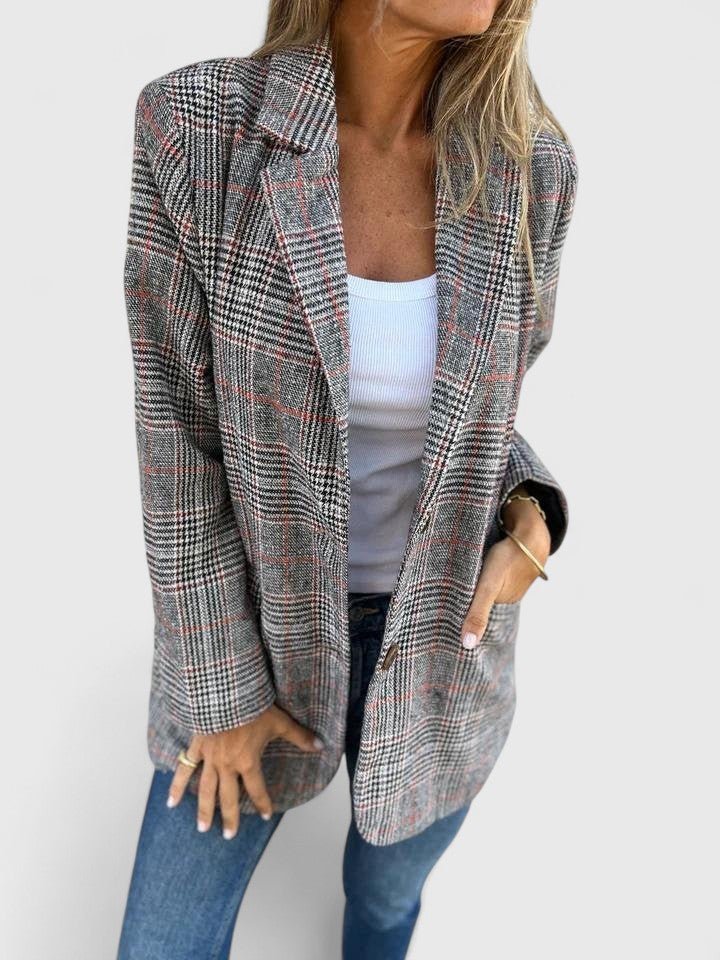 Women's Oversized Plaid Blazer