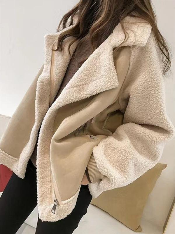 Women's Oversized Suede Moto Jacket