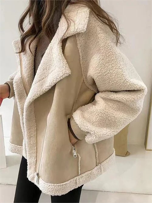 Women's Oversized Suede Moto Jacket