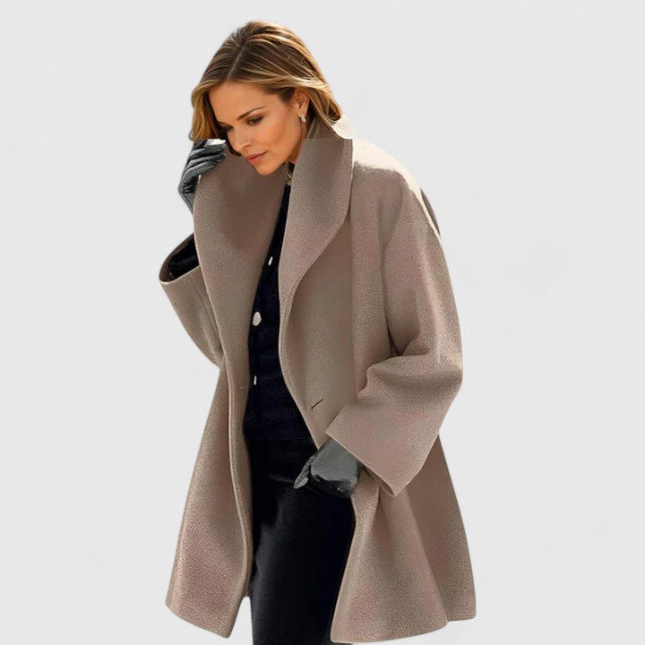 Women's Oversized Wool Coat - Khaki