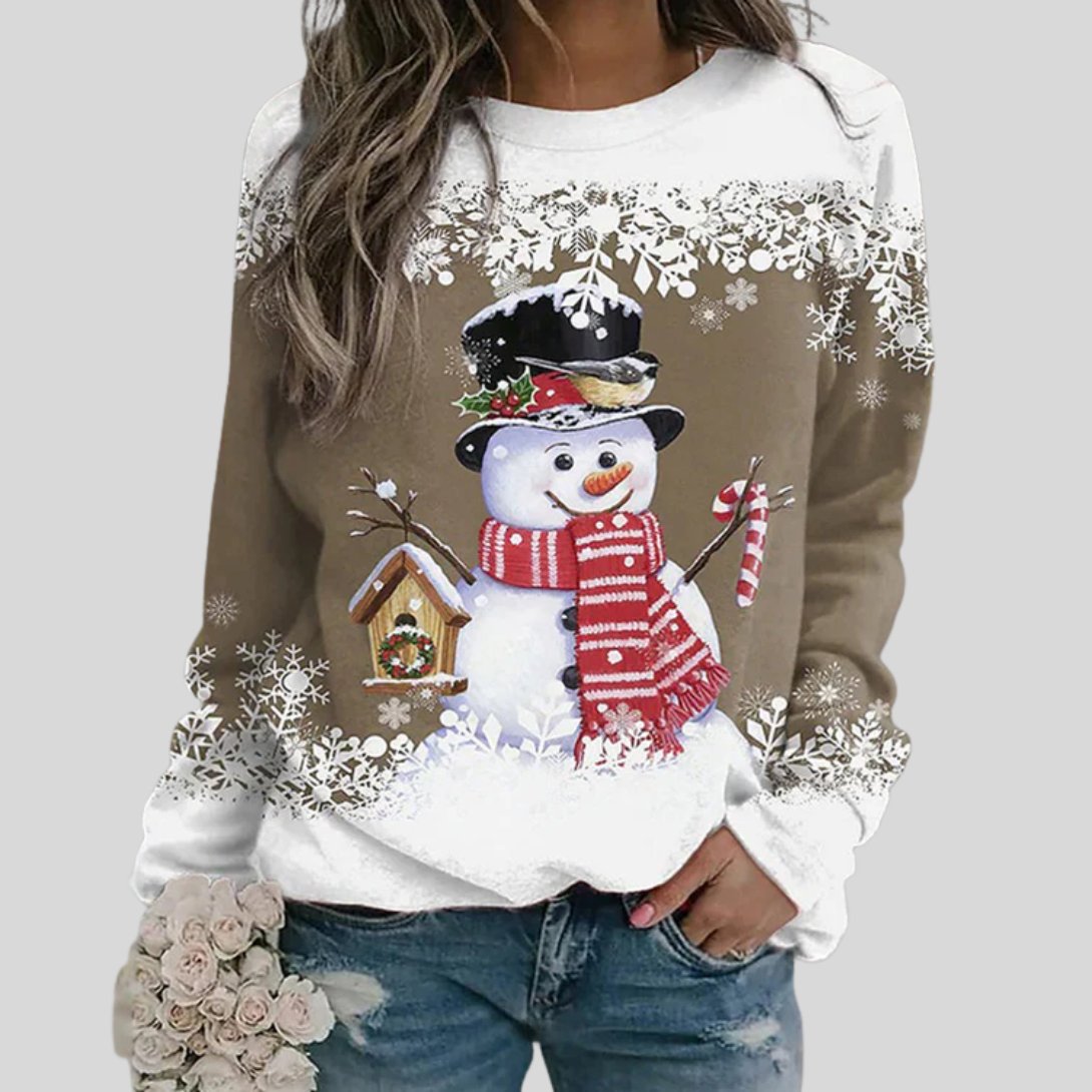 Women's Pullover Sweatshirt - Brown
