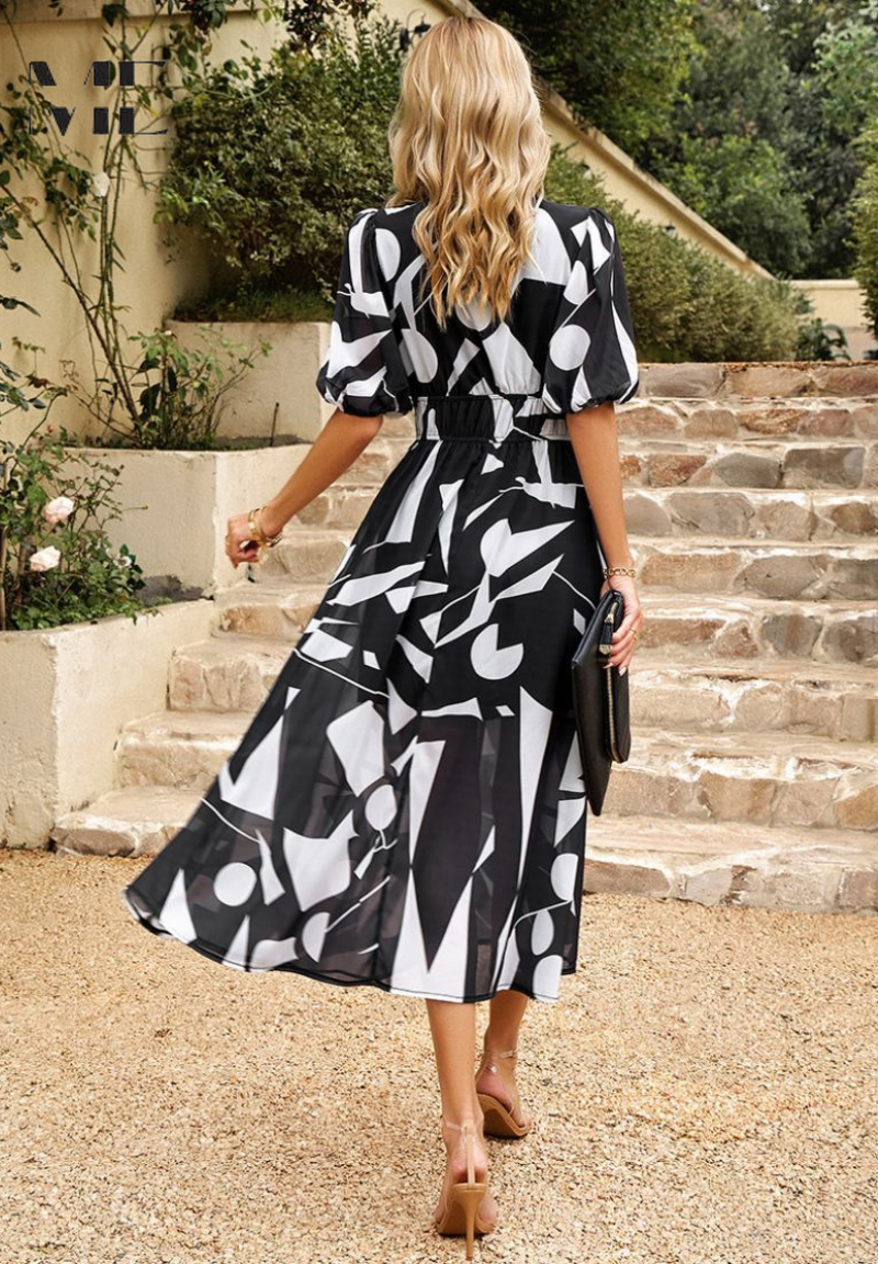 Evie Women's Floral V Neck Midi Dress 10