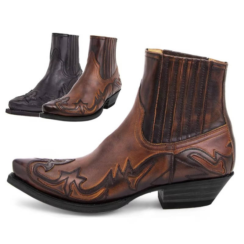 Felicity Women's Leather Western Ankle Boots 10