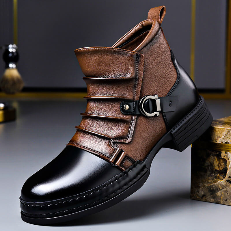 Felix Men's Leather Buckle Strap Ankle Boots 2