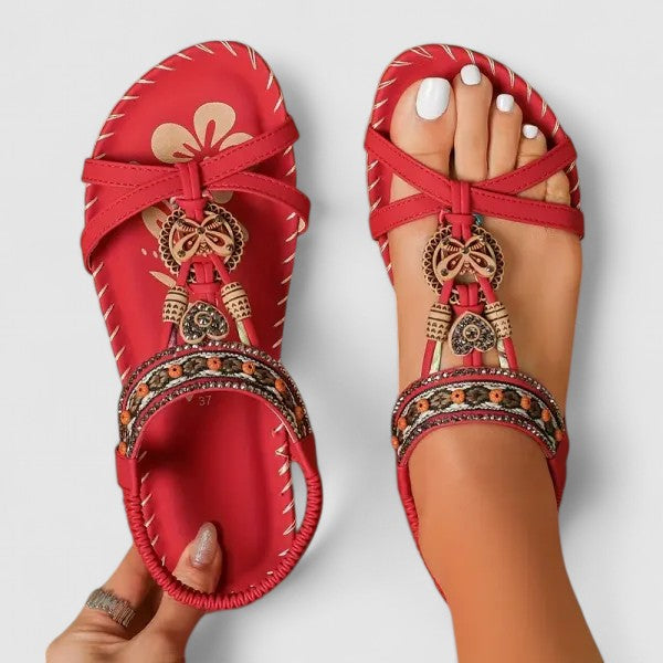 Fiona Women's Embroidered Leather Sandals 1