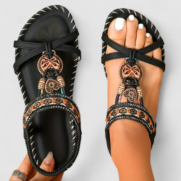 Fiona Women's Embroidered Leather Sandals 2