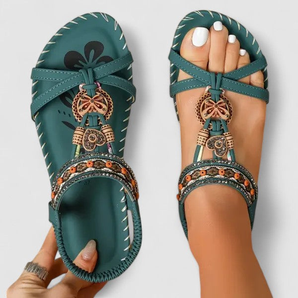 Fiona Women's Embroidered Leather Sandals 4