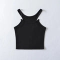 Fitted Cropped Tank Top - Black