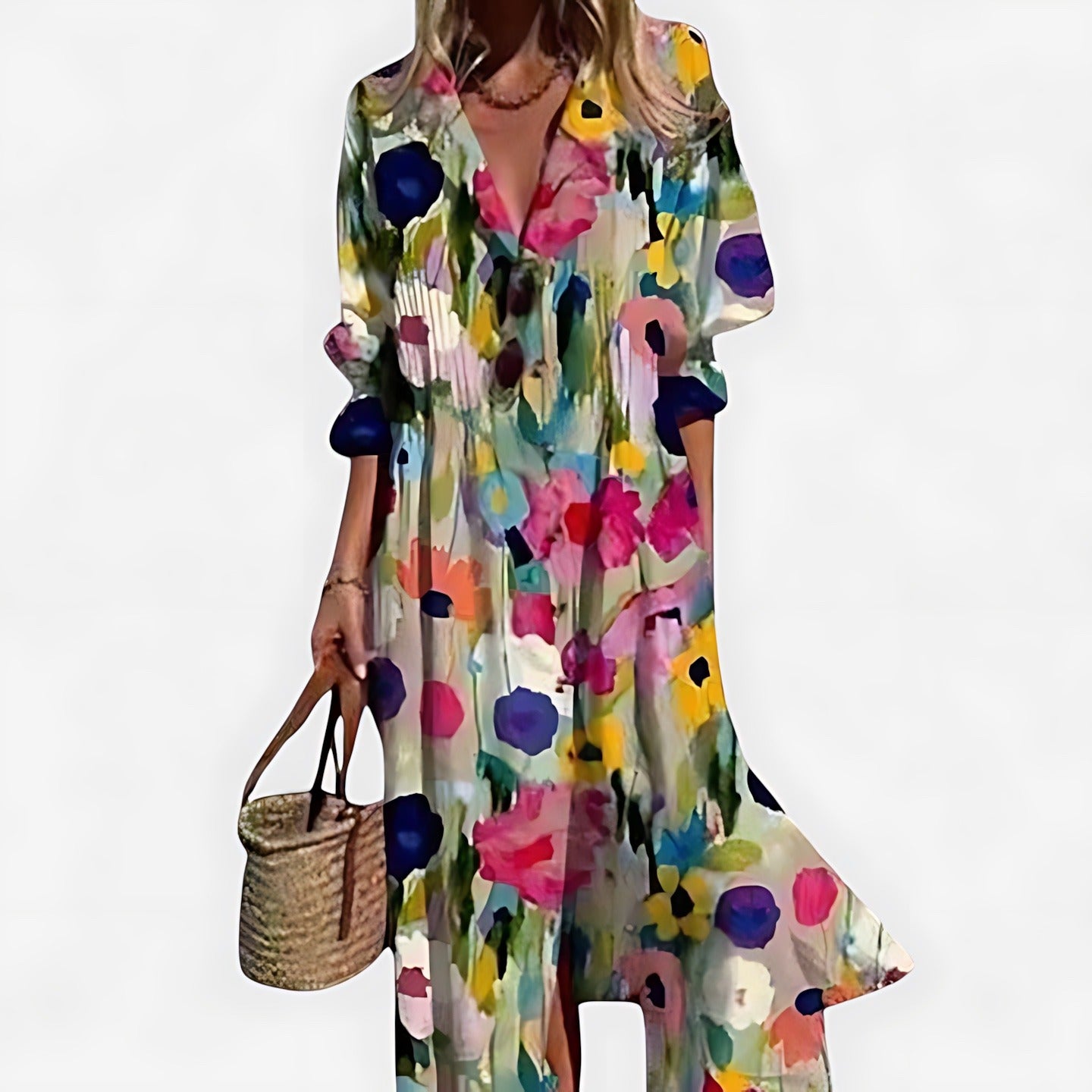 Floral Shirt Maxi Dress