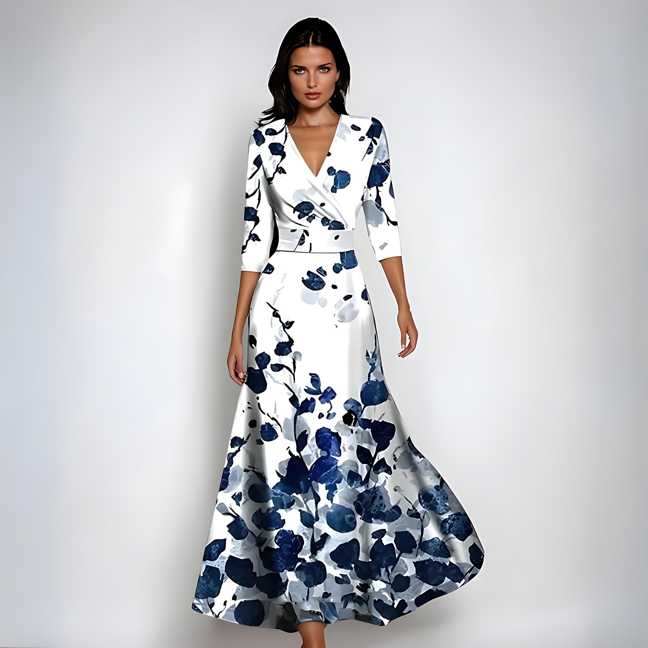 Floral Wedding Guest Maxi Dress - White