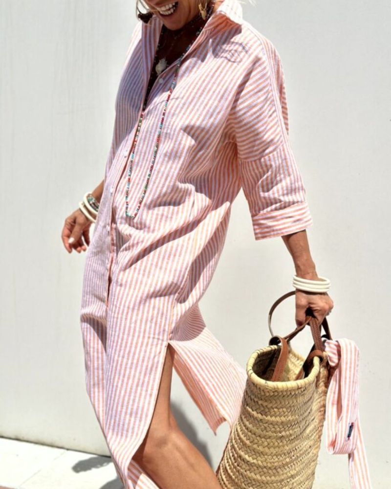 Florence Women's Striped Cotton Shirt Dress 2