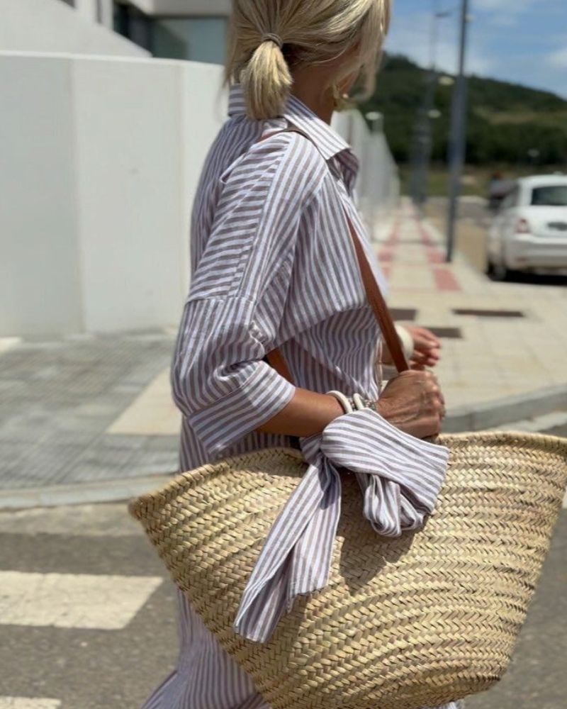 Florence Women's Striped Cotton Shirt Dress 5
