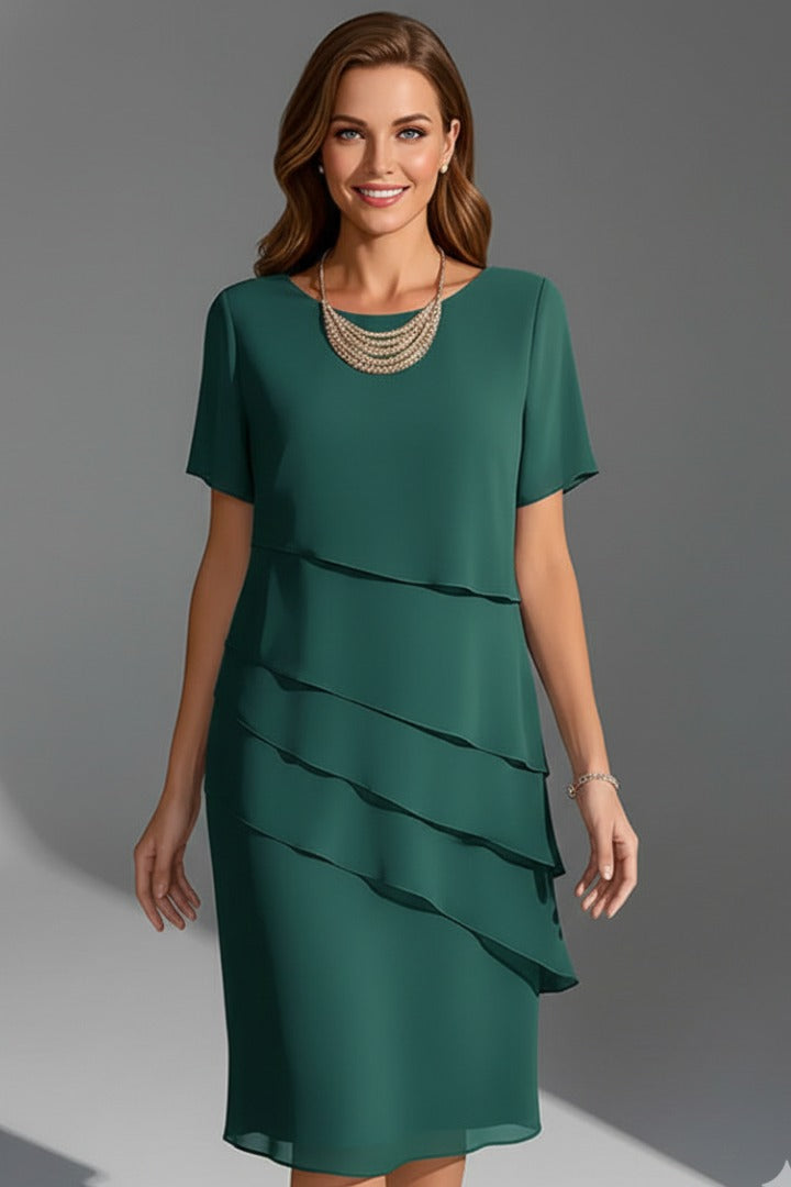 Formal Cocktail Midi Dress - Green