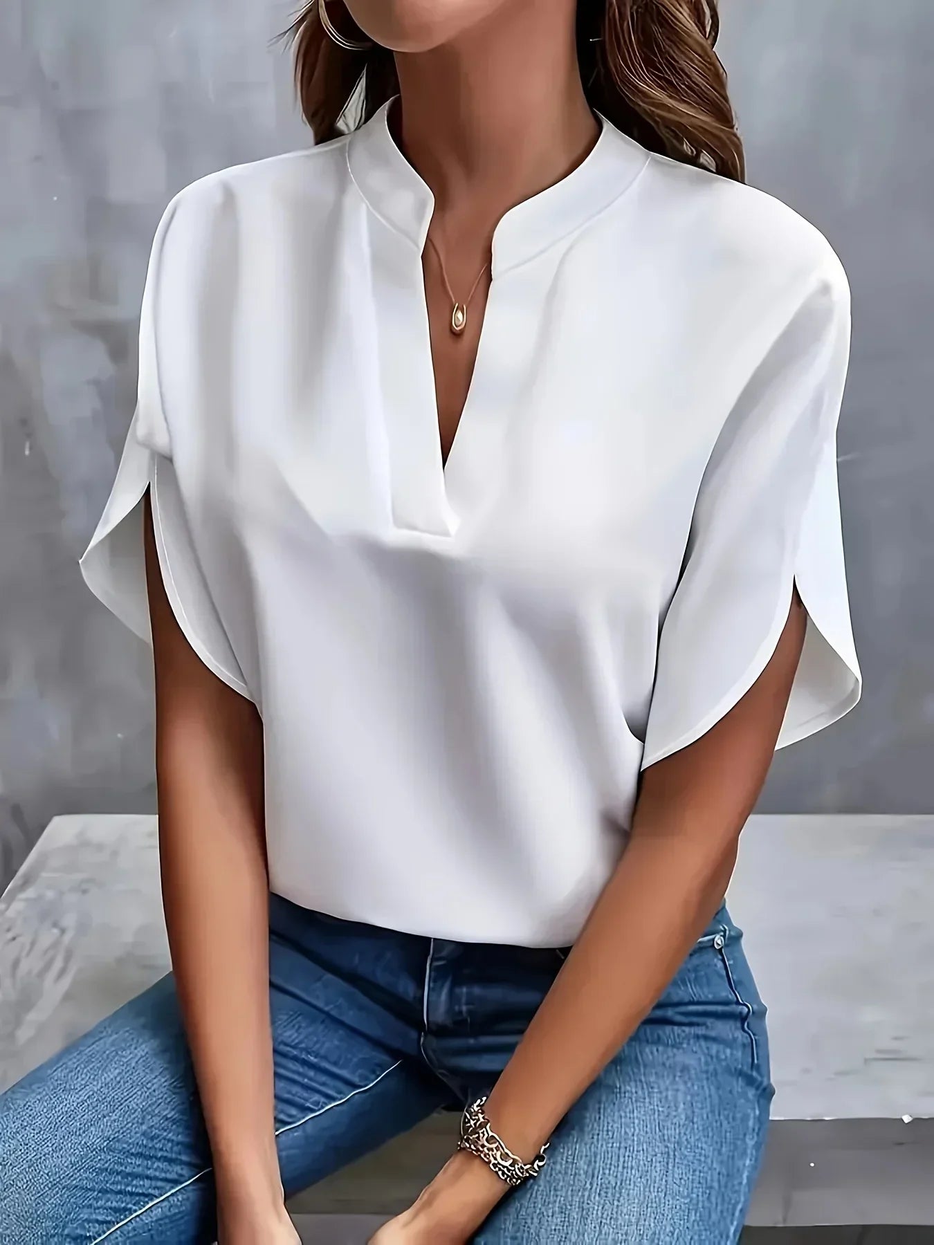 Frances Women's Split Neck Blouse 2