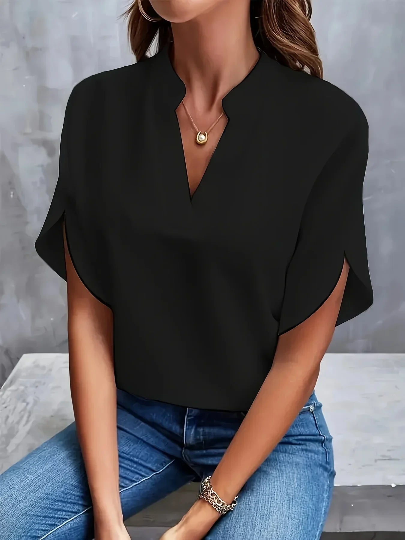 Frances Women's Split Neck Blouse 4