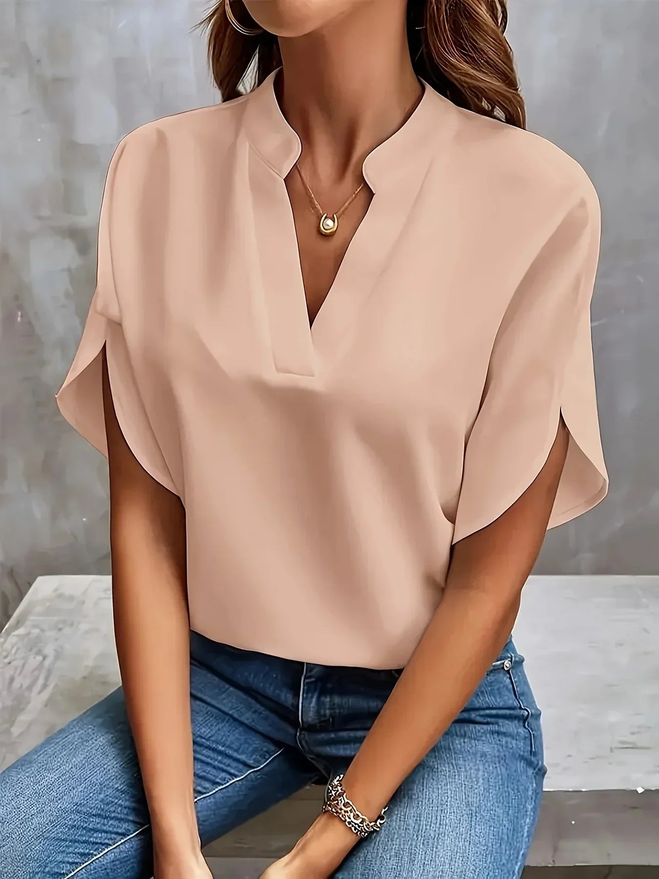 Frances Women's Split Neck Blouse 6