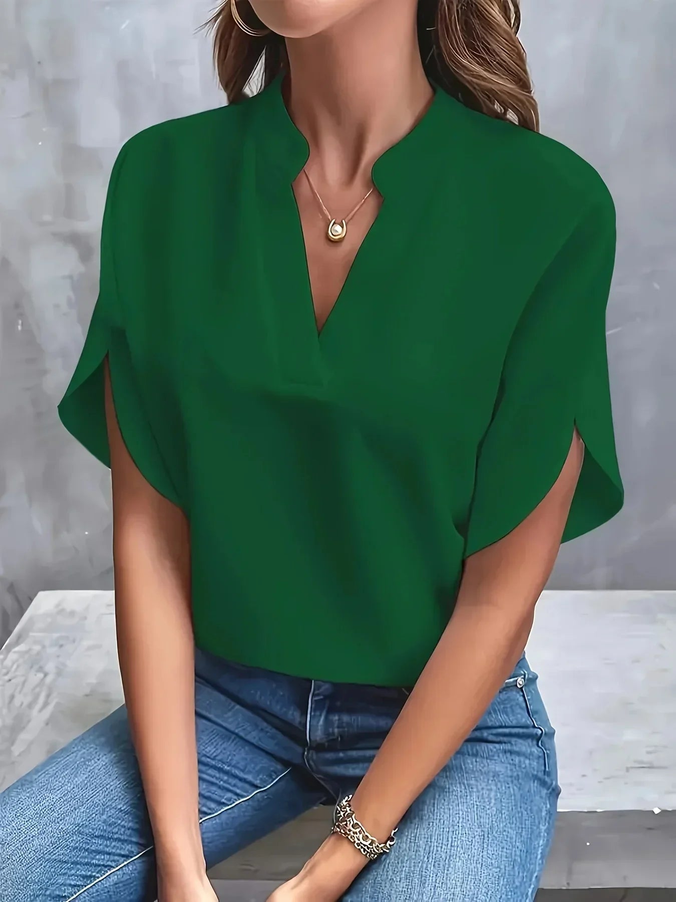 Frances Women's Split Neck Blouse 7