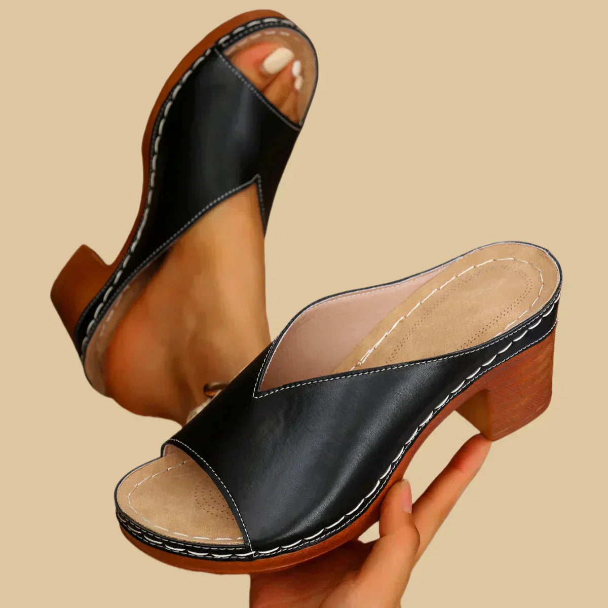 Genevieve Women's Block Heel Mules 4