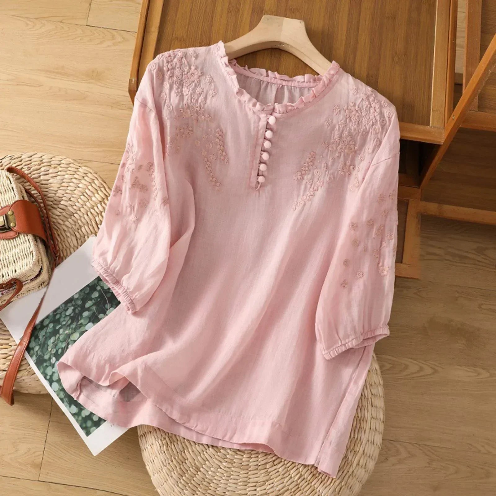 Georgia Women's Embroidered Cotton Blouse 2