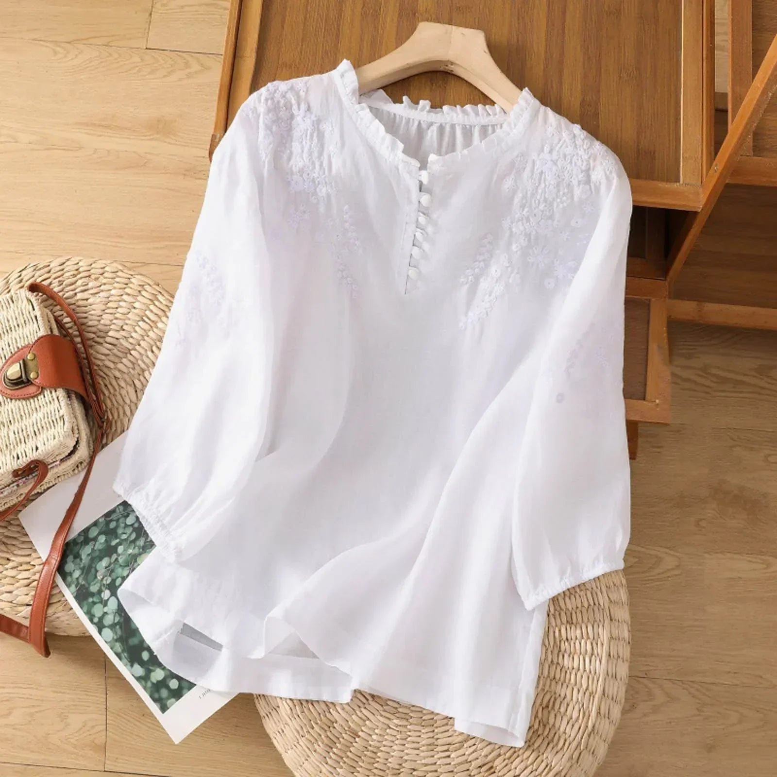 Georgia Women's Embroidered Cotton Blouse 3
