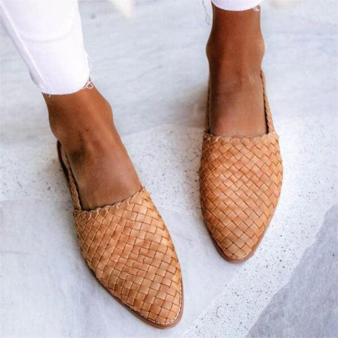 Georgia Women's Woven Leather Slingback Flats 3
