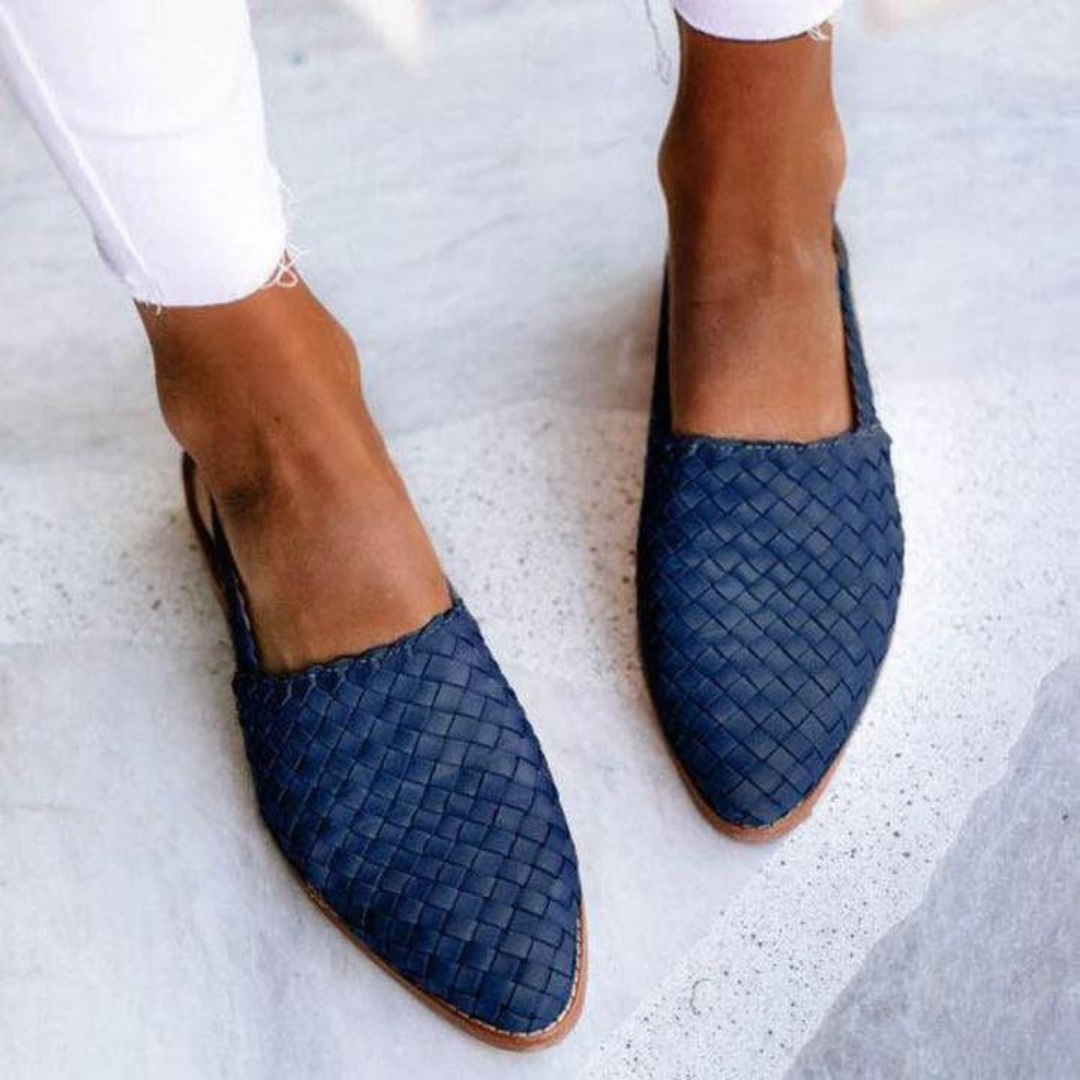Georgia Women's Woven Leather Slingback Flats 4