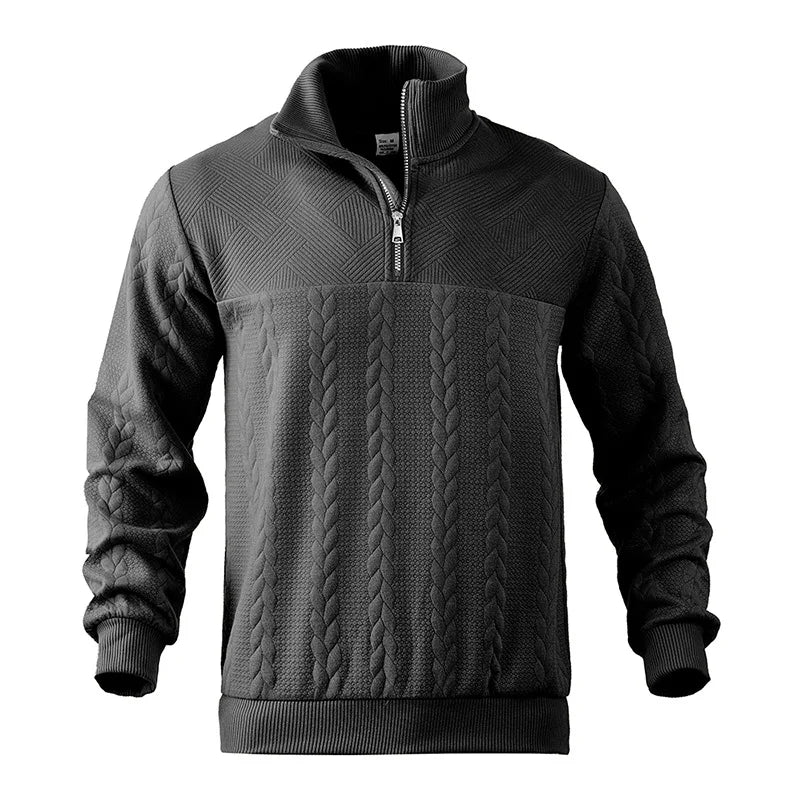 Gideon Men's Cable Knit Zip Up Sweater 2