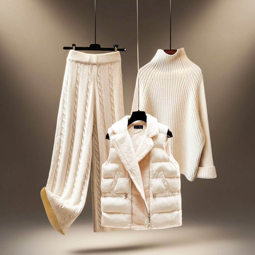 Grace Women's Cable Knit Turtleneck Sweater 1