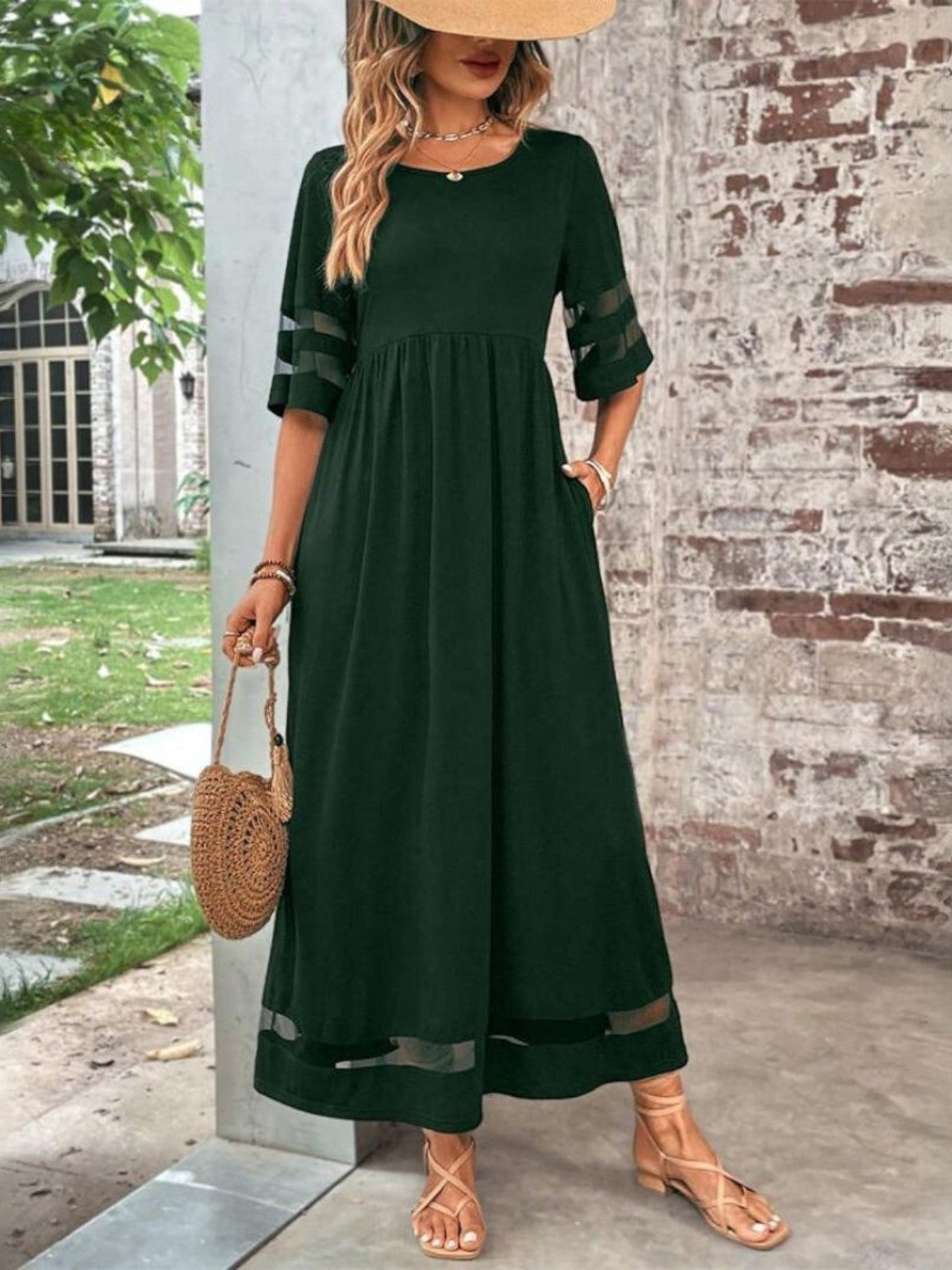 Grace Women's Mesh Panel Maxi Dress 3
