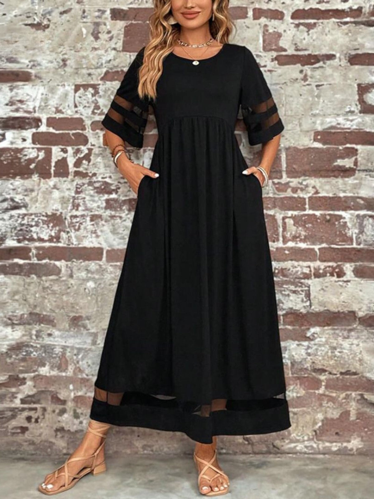 Grace Women's Mesh Panel Maxi Dress 4