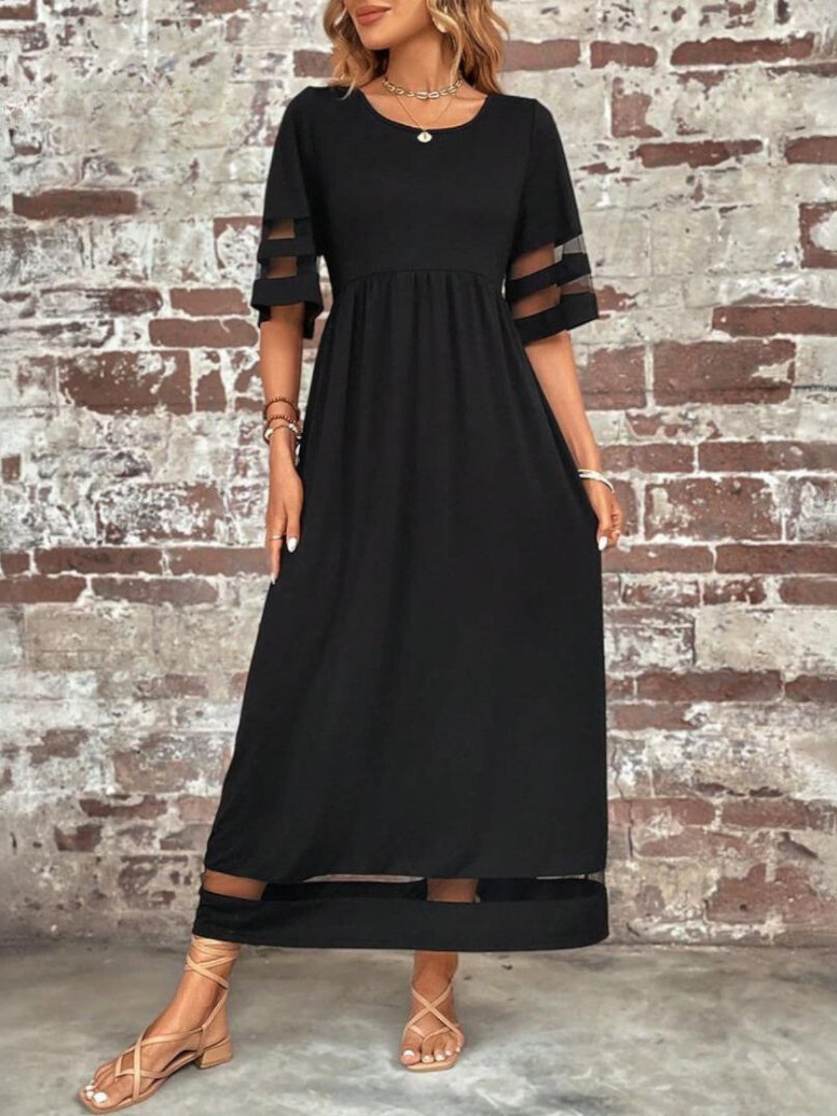 Grace Women's Mesh Panel Maxi Dress 6