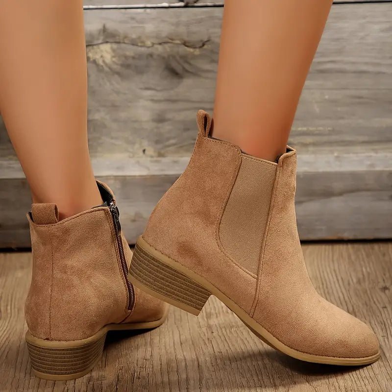 Women's Faux Suede Chelsea Boots - Beige