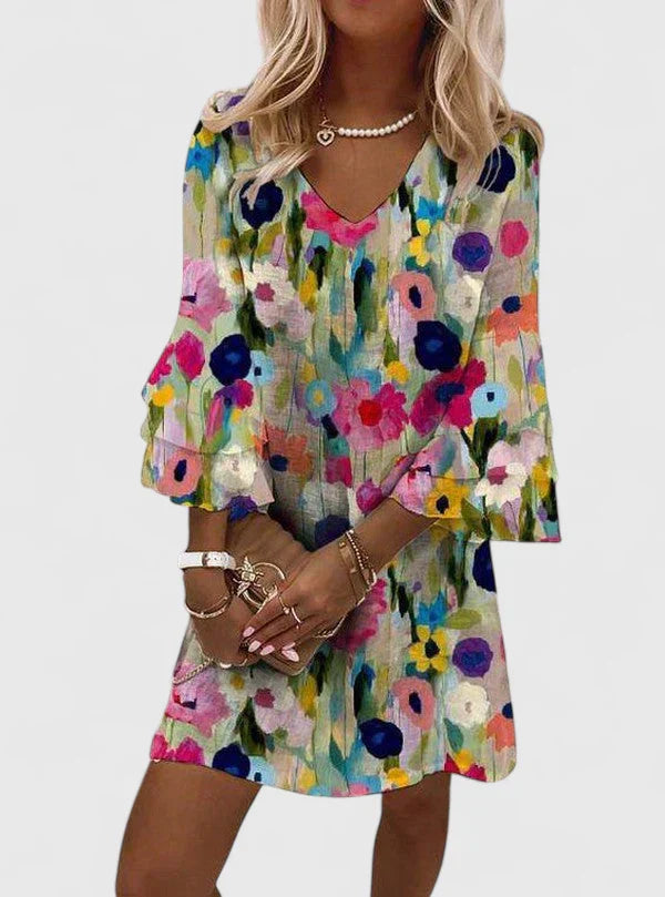 Hannah Women's Floral Long Sleeve Mini Dress 1