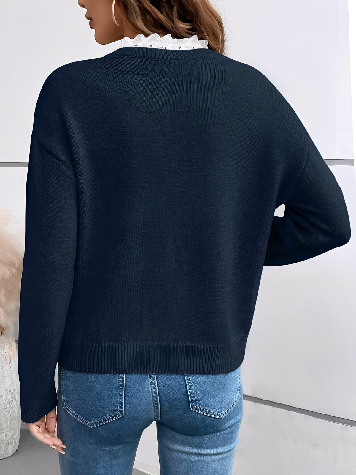 Women's Oversized V-Neck Sweater