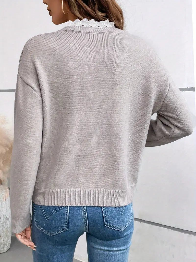 Women's Oversized V-Neck Sweater