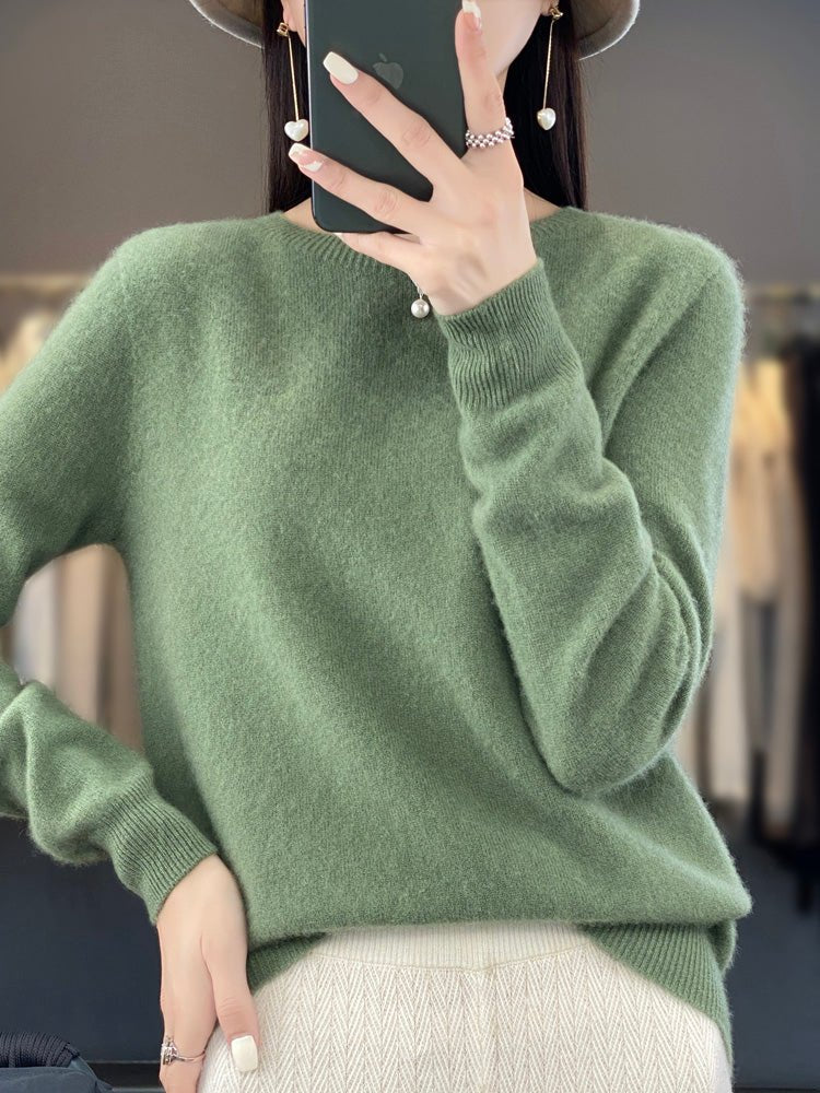 Women's Wool Sweater - Fruit Green