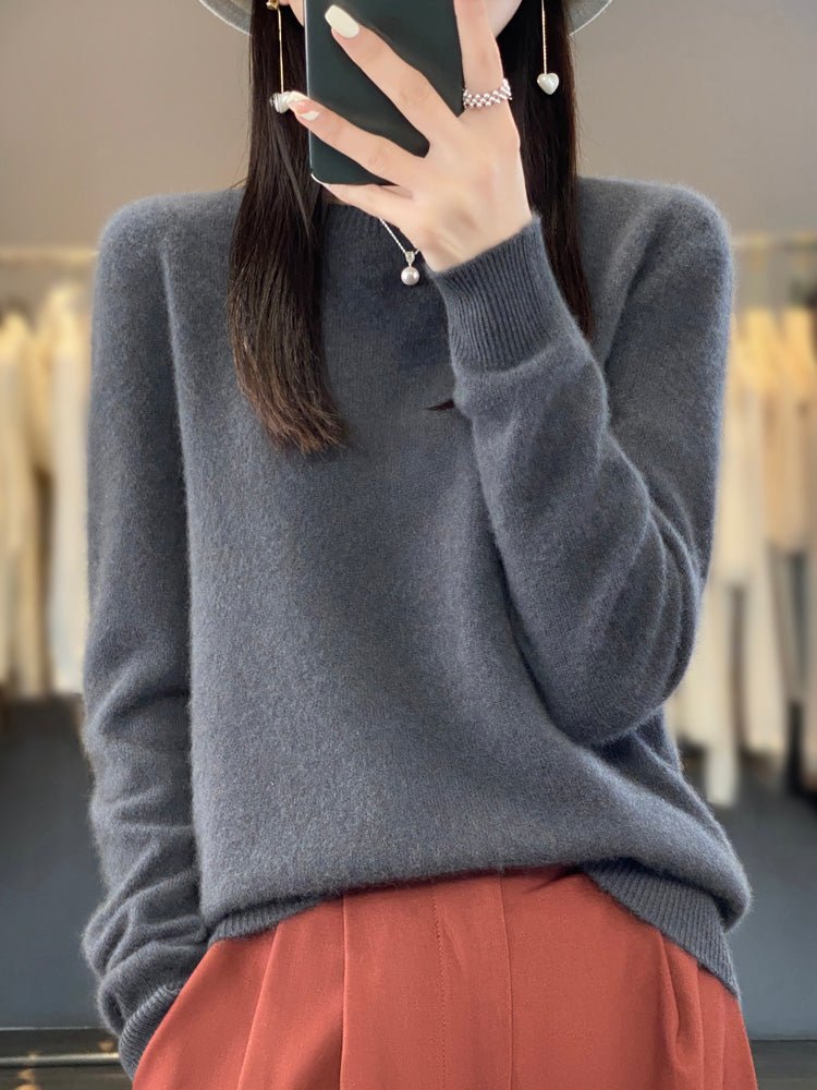 Women's Wool Sweater - Dark Gray