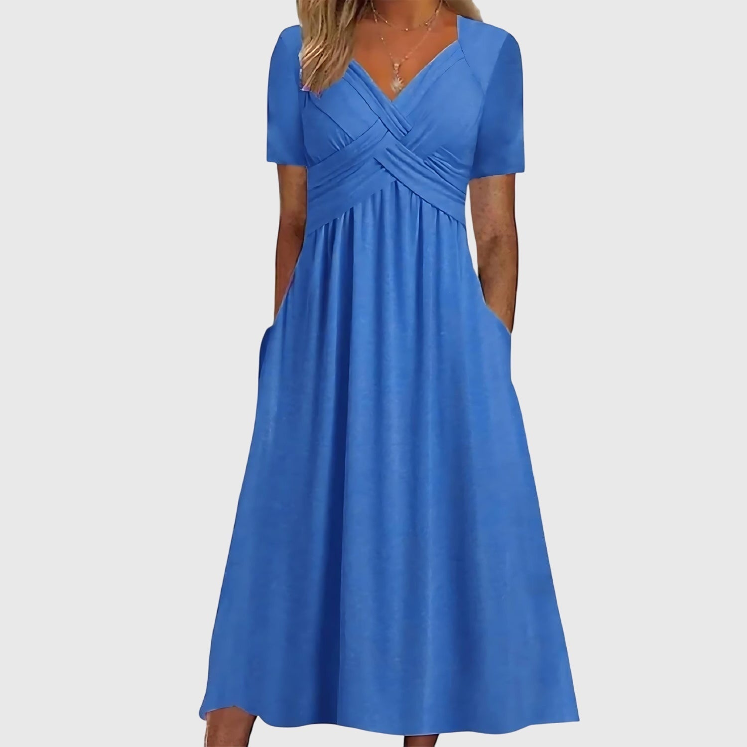 Harriet Women's Short Sleeve Wrap Midi Dress 1