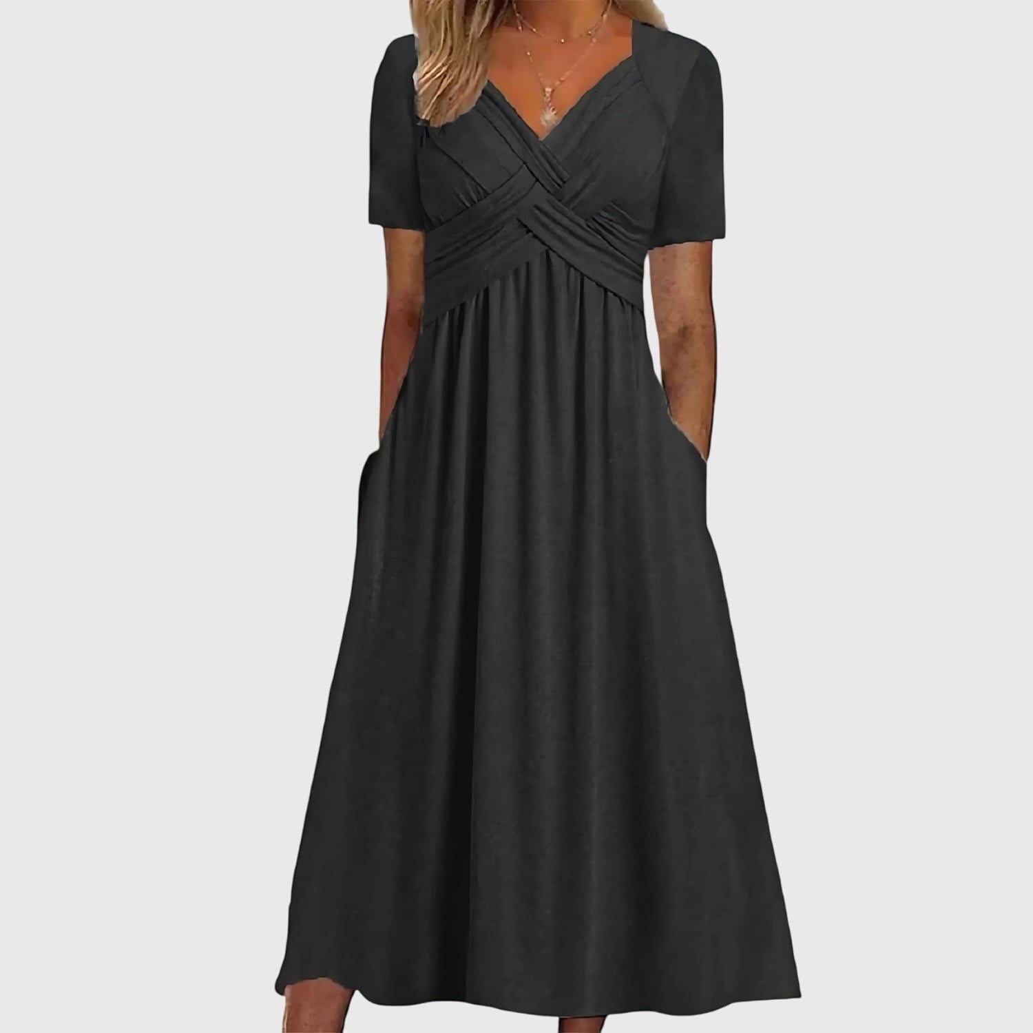 Harriet Women's Short Sleeve Wrap Midi Dress 4