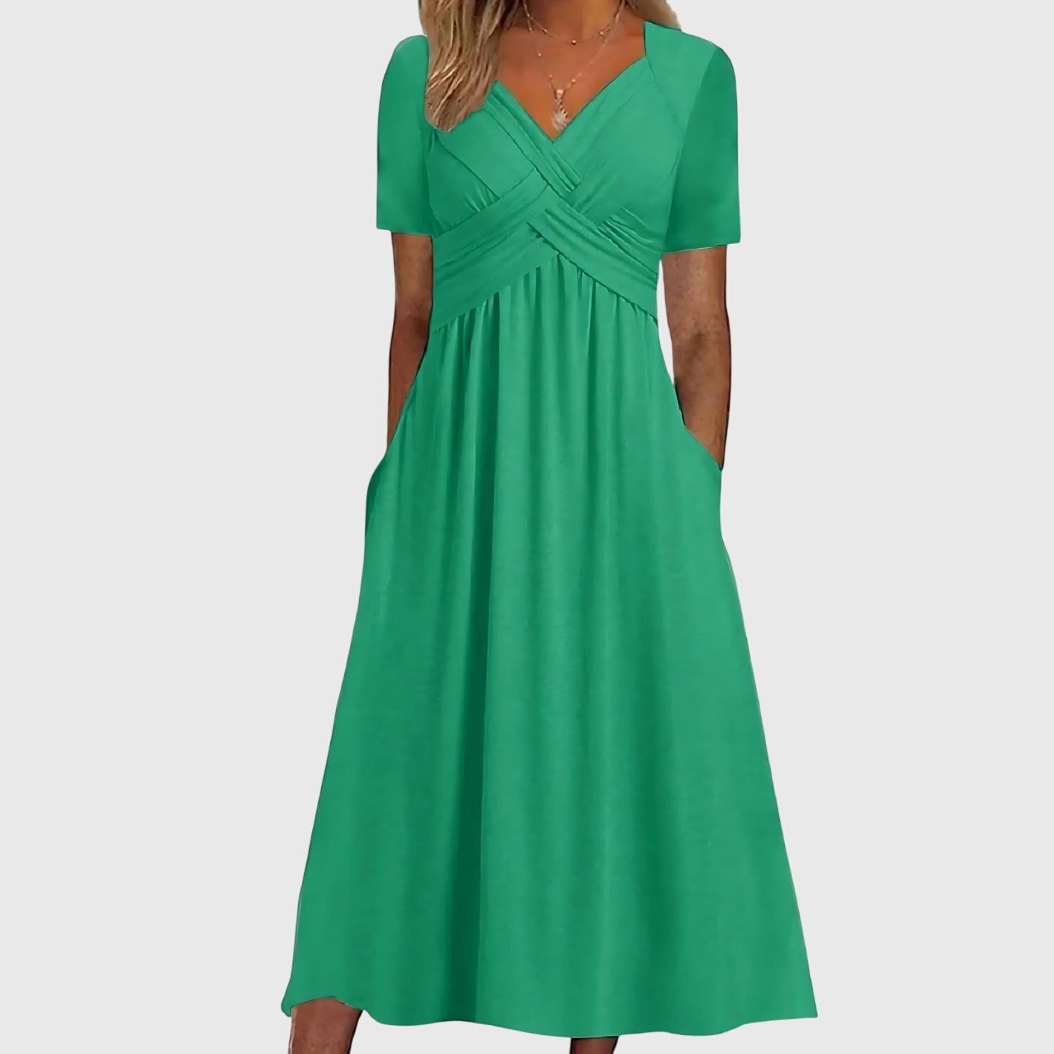 Harriet Women's Short Sleeve Wrap Midi Dress 5